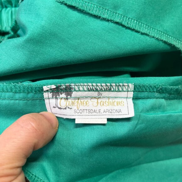 Vintage Carefree Fashions Green Squaredancing Skirt Pull-On - Picture 2 of 7